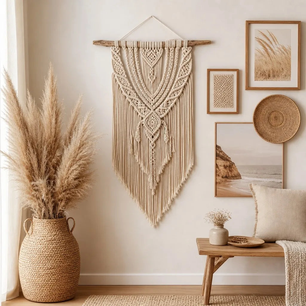 Cream Macrame Wall Hanging - View 4