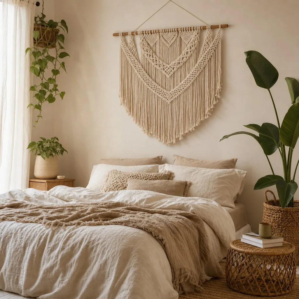 Cream Macrame Wall Hanging - View 3