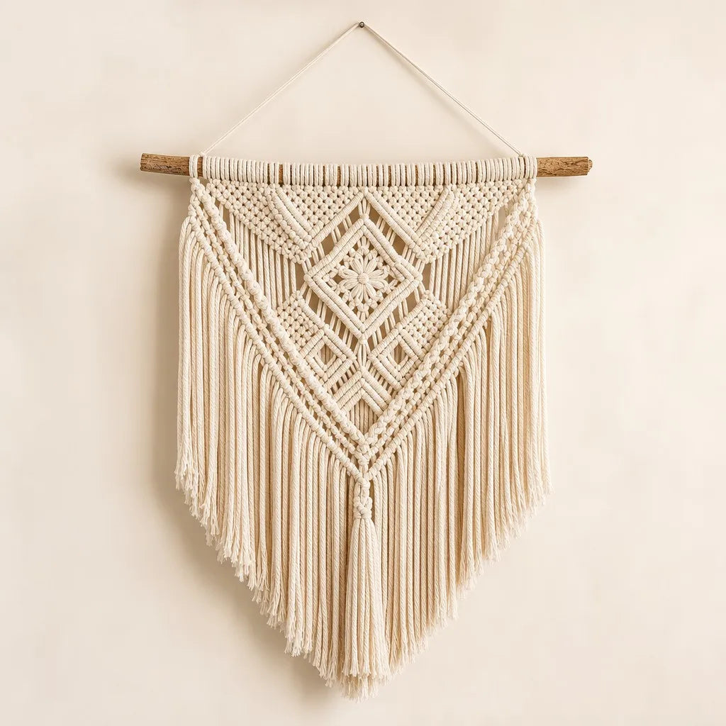 Cream Macrame Wall Hanging - Main View